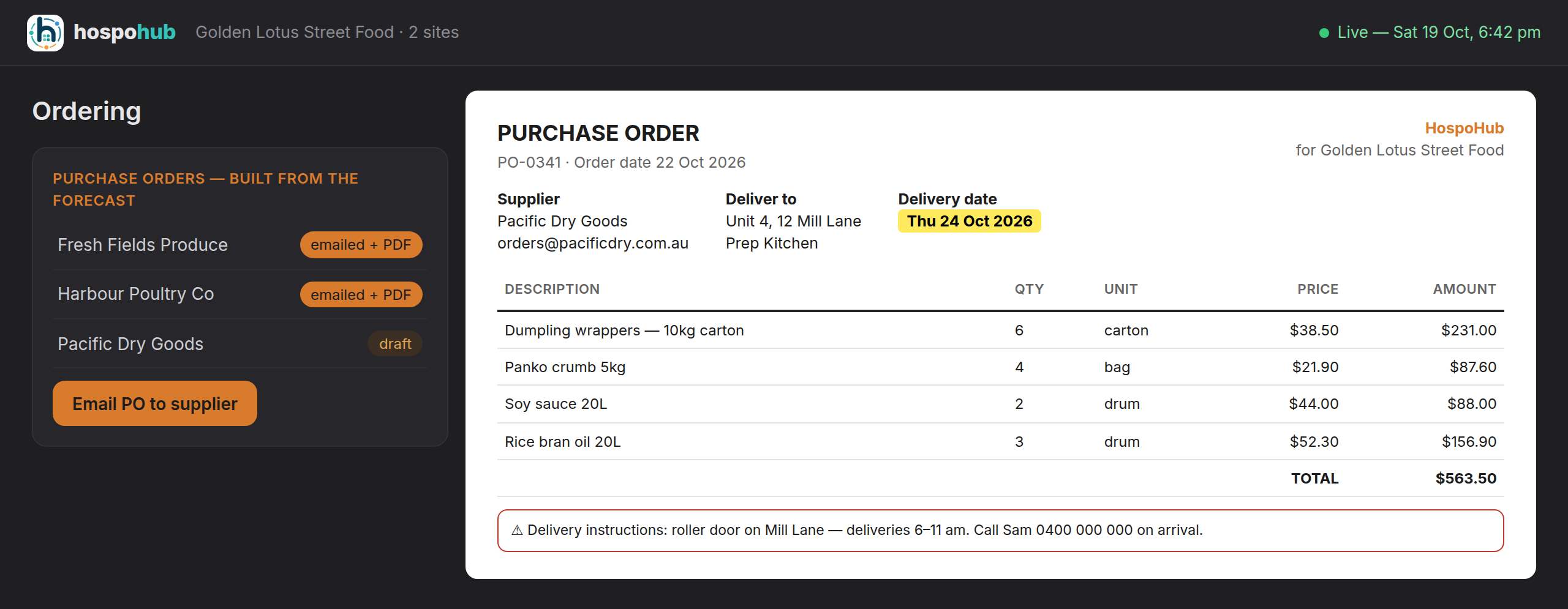 Purchase orders